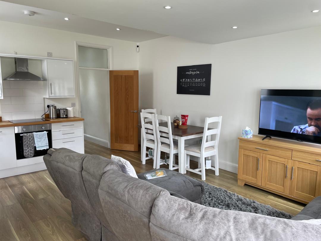 Open-plan kitchen and living area